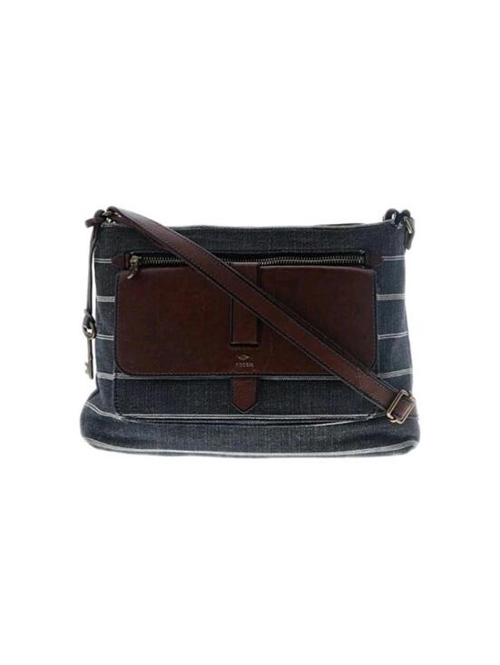 Fossil Handbags - FOSSIL Kinley bohemian gray stripes Crossbody Bag womens